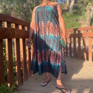 XL dress with green, black and orange pattern NWT